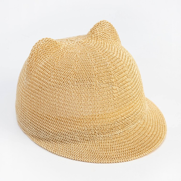 Кепка плетёная для девочки MINAKU цвет бежевый, р-р 50-52 Кепка плетёная для девочки MINAKU цвет бежевый, р-р 50-52