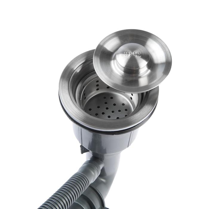 Мойка кухонная GERHANS K34444, врезная, 440 х 440 х 220 мм,  толщина 1,0 мм, с сифоном Мойка кухонная GERHANS K34444, врезная, 440 х 440 х 220 мм,  толщина 1,0 мм, с сифоном