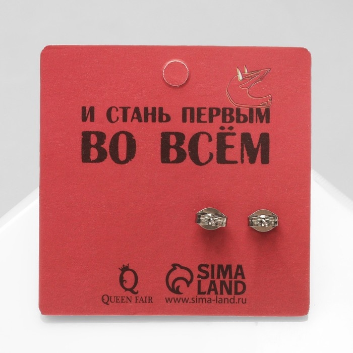 Серьги «Пусеты» стальные, линии, цвет серебро Серьги «Пусеты» стальные, линии, цвет серебро