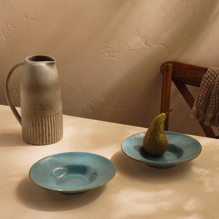 Набор тарелок для пасты SL Home «Аззура», 160 мл, d=21,5 см, цвет бирюзовый Набор тарелок для пасты SL Home «Аззура», 160 мл, d=21,5 см, цвет бирюзовый