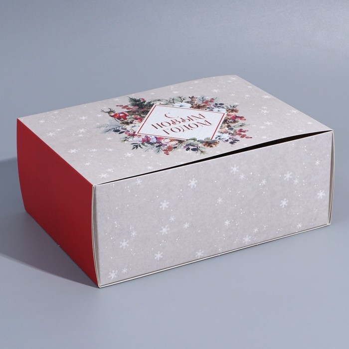 Подарочная коробка складная, новогодняя«Новогодняя акварель», 25 х 18 х 10 см, Новый год Подарочная коробка складная, новогодняя«Новогодняя акварель», 25 х 18 х 10 см, Новый год