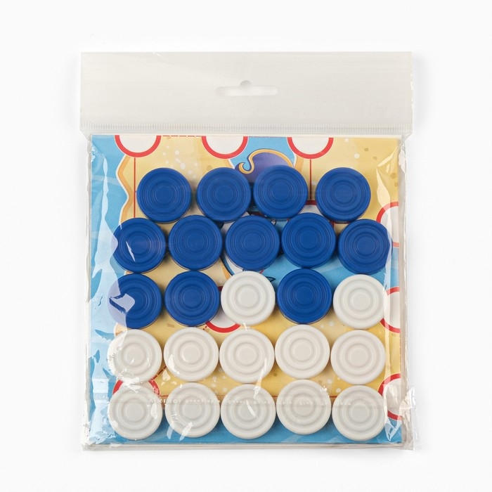 Настольные игры 2 в 1  Настольные игры 2 в 1 "Морские": шашки, мельница, 32 х 32 см