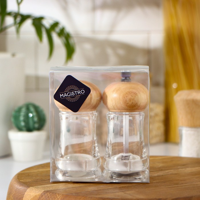 Набор мельниц для соли и перца Magistro,10&times;5&times;10 см, 2 шт