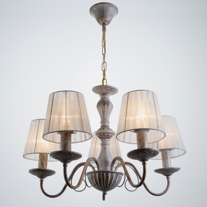 Люстра Люстра "Моника" 5хЕ14 40т белый с золотой патиной 60х60х40 см BayerLux