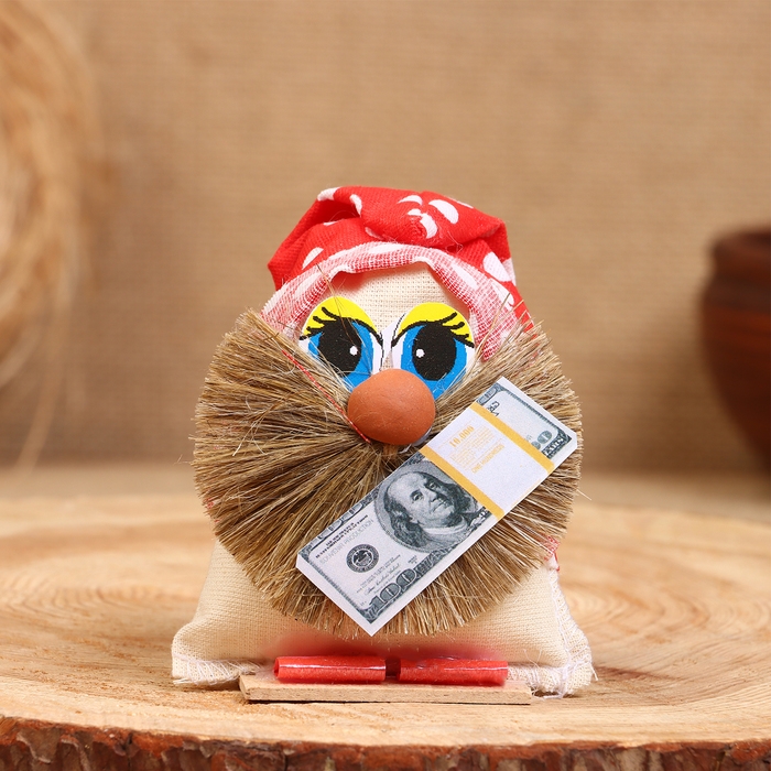 Оберег «Домовой с долларами», будьте здоровы, 10 см, микс Оберег «Домовой с долларами», будьте здоровы, 10 см, микс