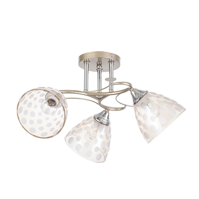 Светильник потолочный Соллар 54х54х26 , 3х60Вт Е27, Золото, хром Светильник потолочный Соллар 54х54х26 , 3х60Вт Е27, Золото, хром