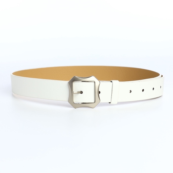 Ремень женский, ширина 2,5 см, винт, пряжка металл, цвет белый Ремень женский, ширина 2,5 см, винт, пряжка металл, цвет белый