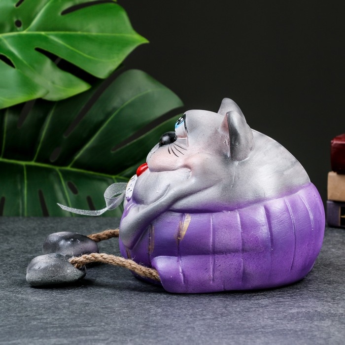 Копилка Копилка "Серый кот с колбасой" 17см