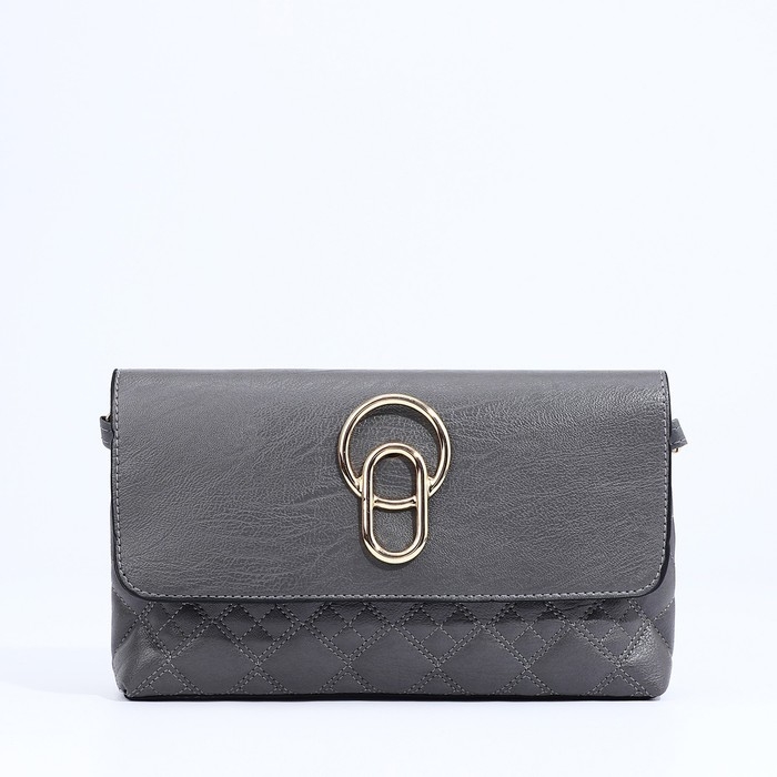 Сумка-клатч на магните, длинный ремень, цвет серый Сумка-клатч на магните, длинный ремень, цвет серый