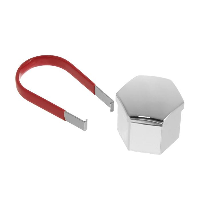 Пластиковые колпачки на крепёж колеса hex21, 20 шт + пинцет, CH хром, JN-9566 Пластиковые колпачки на крепёж колеса hex21, 20 шт + пинцет, CH хром, JN-9566