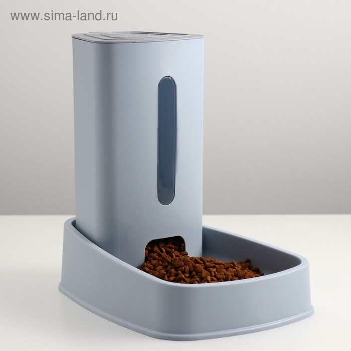 Автокормушка со скошенной миской, нескользящие ножки 3 л, серая Автокормушка со скошенной миской, нескользящие ножки 3 л, серая