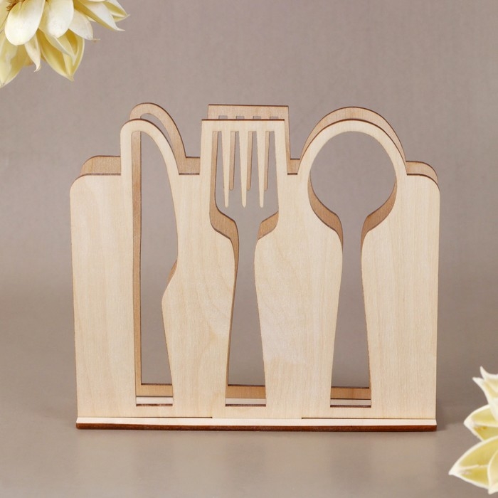 Салфетница деревянная «Столовые приборы», 16х14 см Салфетница деревянная «Столовые приборы», 16х14 см