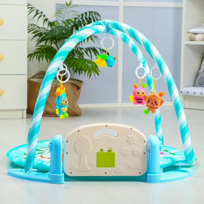 Развивающий коврик «Зимние игры», с пианино, круглый, голубой Развивающий коврик «Зимние игры», с пианино, круглый, голубой