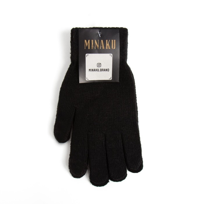 Перчатки мужские MINAKU однотонные, цв. чёрный, р-р 9-10 (22-24 см) Перчатки мужские MINAKU однотонные, цв. чёрный, р-р 9-10 (22-24 см)
