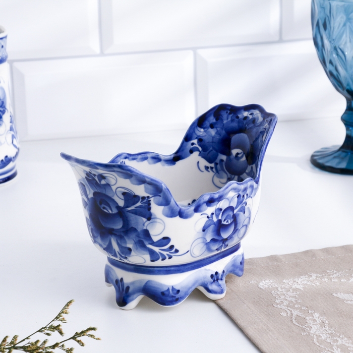 Икорница  Икорница "Ванночка", 12 х 11 см, гжель