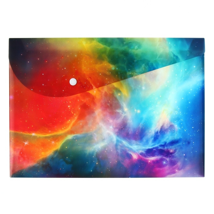 Папка-конверт Папка-конверт "Вселенная", на кнопке А4, 350 мкр, 3D