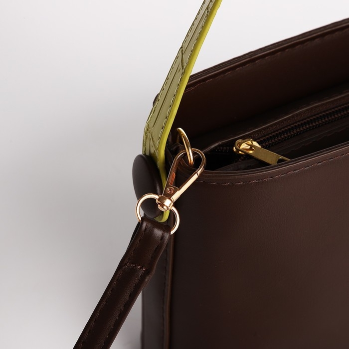 Сумка кросс-боди на молнии, цвет коричневый