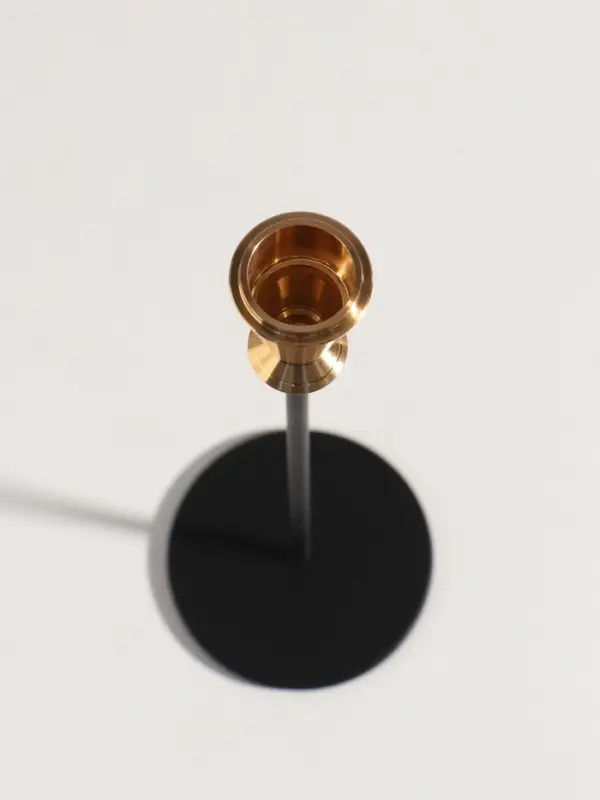 Подсвечник металл  Подсвечник металл "Мондоро" d=2 см набор 3 шт чёрно-золотой 8х8х24, 8х8х29, 8х8х34 см