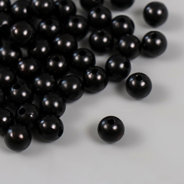 Набор бусин Набор бусин "Жемчуг" d 10 мм, 250 гр, чёрный