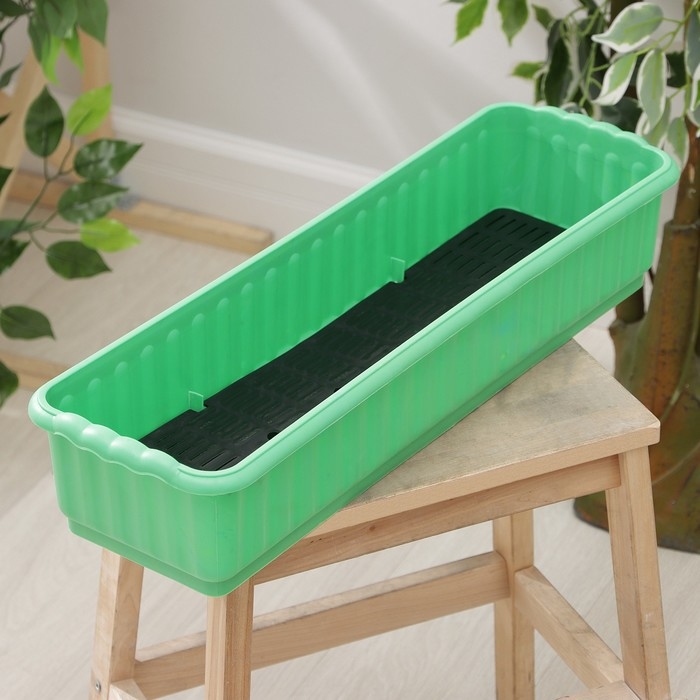 Ящик для цветов с дренажной решёткой, 9.5 л, цвет МИКС Ящик для цветов с дренажной решёткой, 9.5 л, цвет МИКС