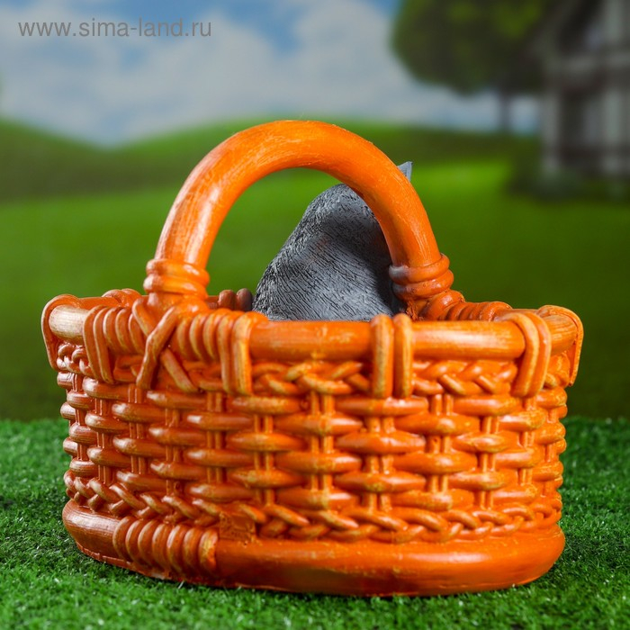 Фигурное кашпо Фигурное кашпо "Котёнок в лукошке" 24х22х19см