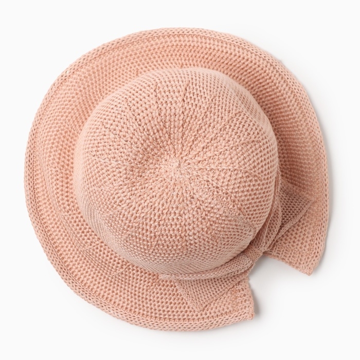 Шляпа для девочки MINAKU с бантом, цвет розовый, р-р 50-52 Шляпа для девочки MINAKU с бантом, цвет розовый, р-р 50-52