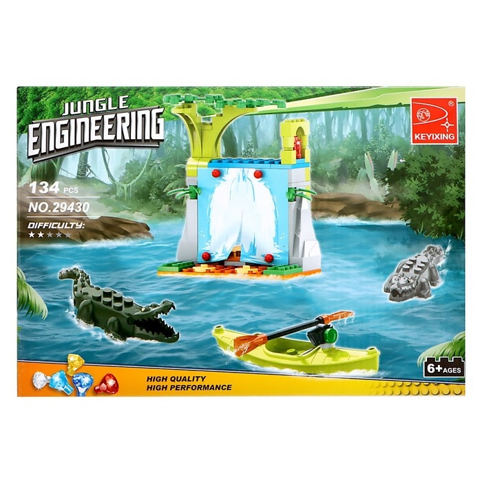 Конструктор «Джунгли. Водопад с крокодилами», 134 детали Конструктор «Джунгли. Водопад с крокодилами», 134 детали