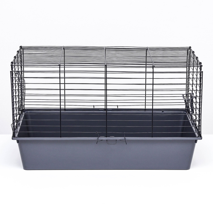 Клетка для кроликов, морских свинок Клетка для кроликов, морских свинок "Пижон" №4 складная , 80 х 50 х 47 см, светло-серая