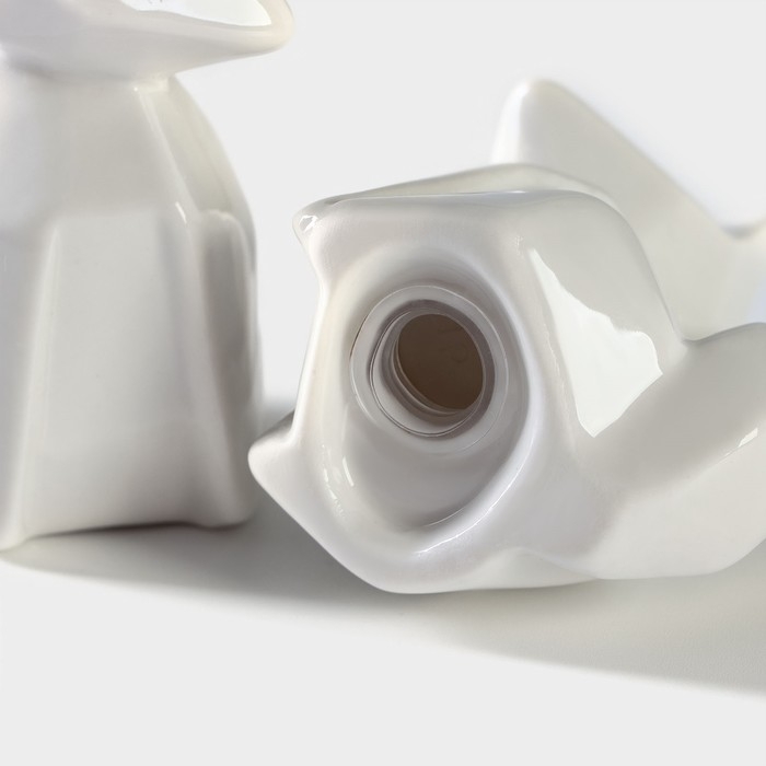 Набор фарфоровый для специй на бамбуковой подставке BellaTenero «Лисы», 3 предмета: солонка 80 мл, перечница 80 мл, подставка, цвет белый Набор фарфоровый для специй на бамбуковой подставке BellaTenero «Лисы», 3 предмета: солонка 80 мл, перечница 80 мл, подставка, цвет белый