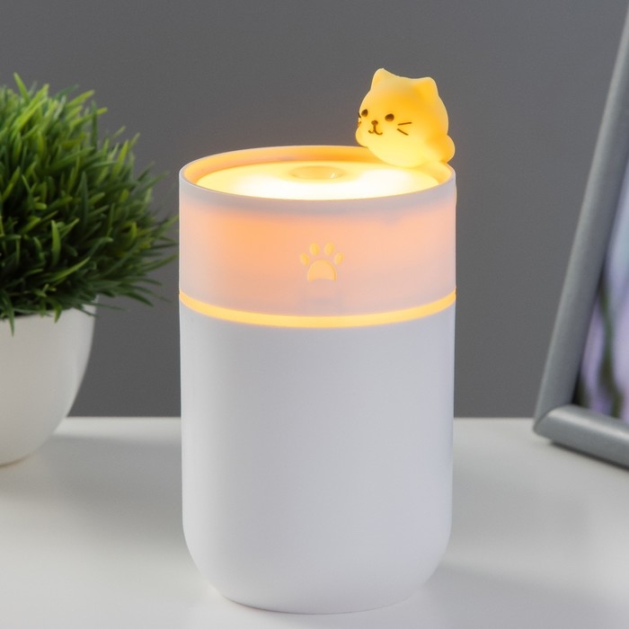 Ночник-увлажнитель "Котенок" LED 2Вт USB 260мл белый 7,5х7,5х12 см RISALUX