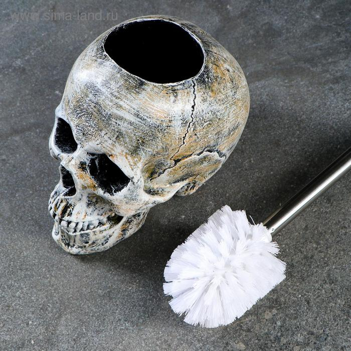 Подставка под ёрш  Подставка под ёрш "Череп" 16х15х22см (ершик н/сталь)