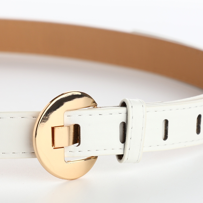 Ремень женский, ширина 2,5 см, пряжка металл, цвет белый Ремень женский, ширина 2,5 см, пряжка металл, цвет белый