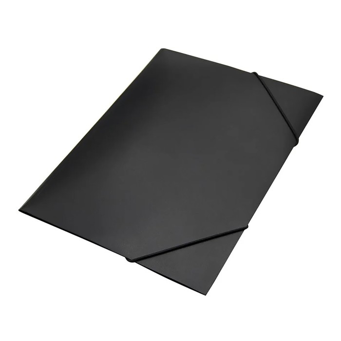 Папка на резинке А4, 500 мкм Calligrata, корешок 4 мм, до 300 листов, тиснение  Папка на резинке А4, 500 мкм Calligrata, корешок 4 мм, до 300 листов, тиснение "песок", чёрная