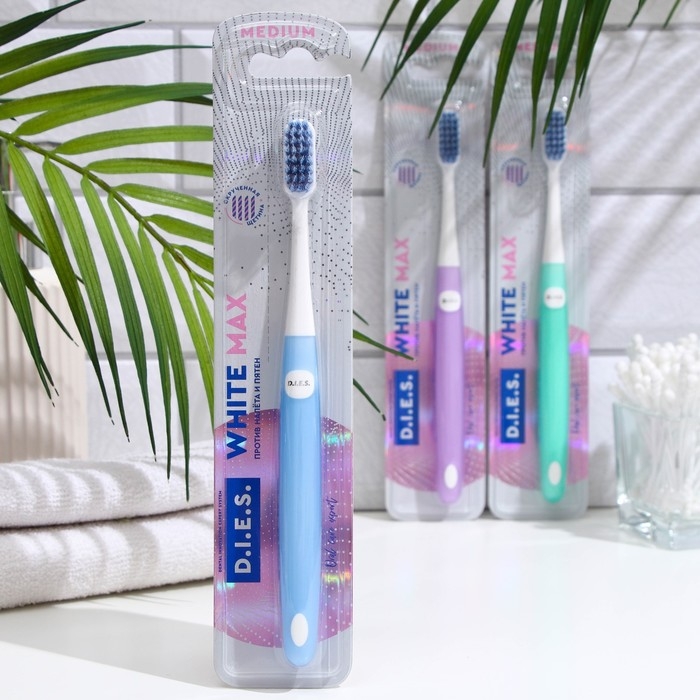 Зубная щётка D.I.E.S. White Max, средней жёсткости, микс, 1 шт. Зубная щётка D.I.E.S. White Max, средней жёсткости, микс, 1 шт.