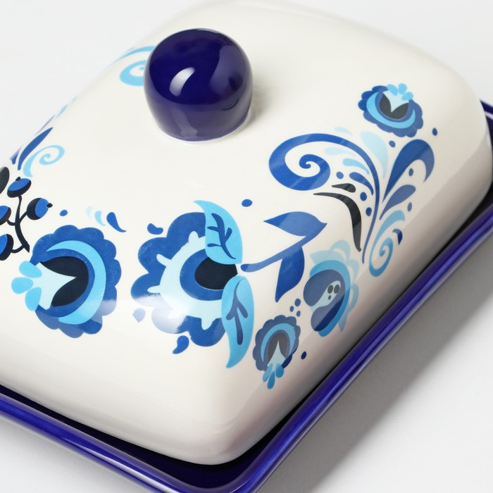 Маслёнка Доляна «Свиристель», 17×12,5×8 см, цвет белый Маслёнка Доляна «Свиристель», 17×12,5×8 см, цвет белый