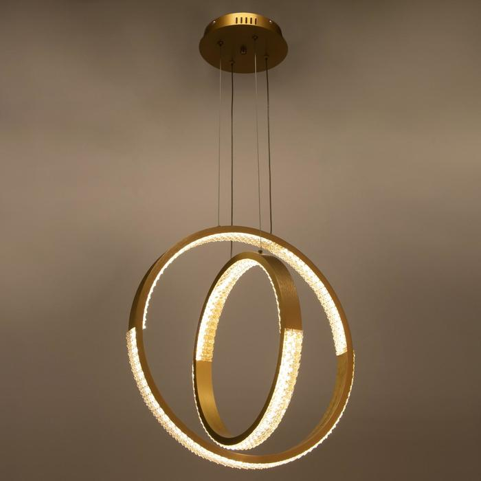 Люстра BayerLux с ПДУ 1544/2 LED 120Вт 3000-6000К диммер золото d.50см