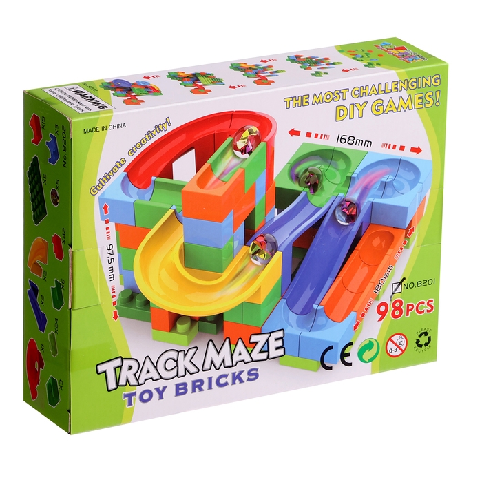 Конструктор блочный марблс «Турбошарики», 98 деталей Конструктор блочный марблс «Турбошарики», 98 деталей