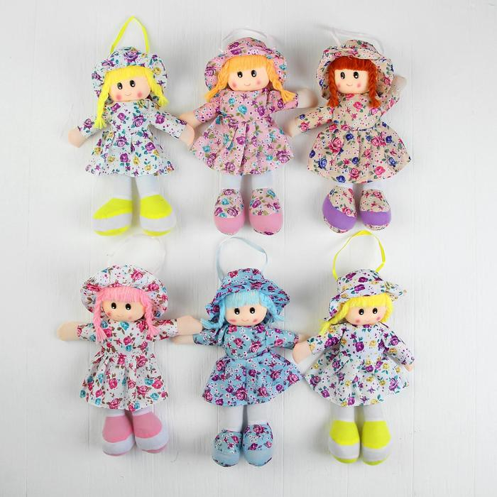 Мягкая кукла «Маша», платье в цветочек, цвета МИКС Мягкая кукла «Маша», платье в цветочек, цвета МИКС
