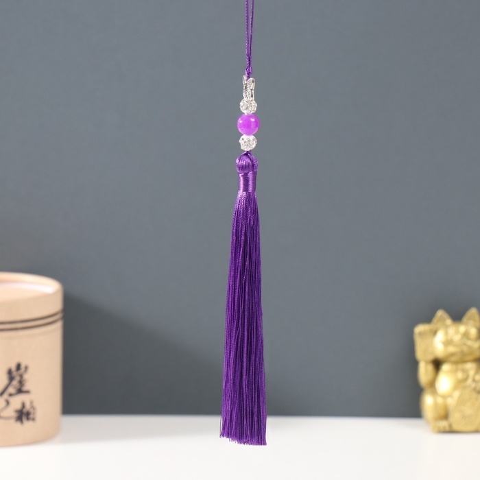 Подвеска текстиль, металл  Подвеска текстиль, металл "Бабочка" фиолетовая 1х1,2х16,5 см