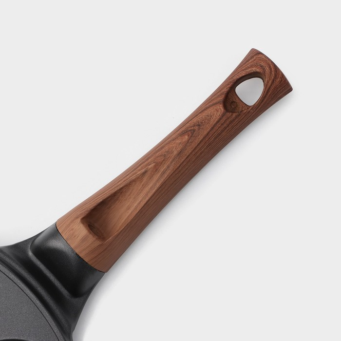 Сковорода-оладница литая Доляна «Смайлы», d=26 см, ручка soft-touch, цвет чёрный Сковорода-оладница литая Доляна «Смайлы», d=26 см, ручка soft-touch, цвет чёрный