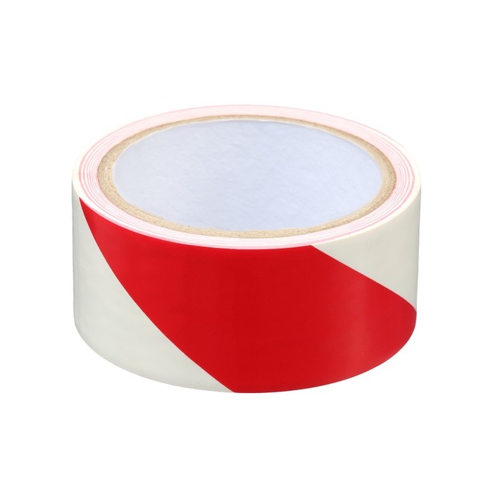 Лента разметочная, сигнальная, клейкая, красно - белая, 18 м х 4.5 см Лента разметочная, сигнальная, клейкая, красно - белая, 18 м х 4.5 см