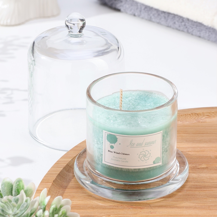 Свеча ароматическая в банке  Свеча ароматическая в банке "Dome", голубые колокольчики
