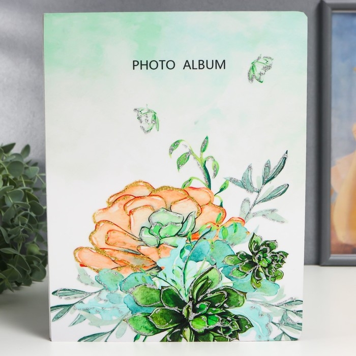 Фотоальбом на 100 фото 13х18 см Фотоальбом на 100 фото 13х18 см "Весенний букет" в коробке, дерево 29,5х4х23 см