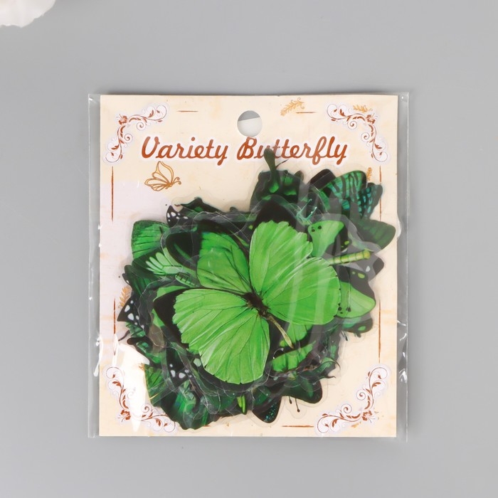 Наклейки PVC Наклейки PVC "Зелёные бабочки" набор 40 шт 8х7 см