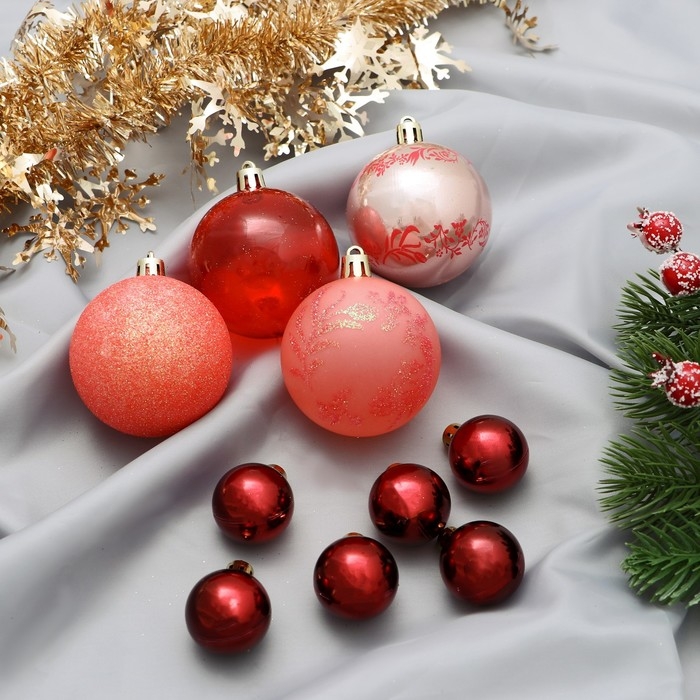 Набор шаров пластик d-6 и 2,5 см, 21 шт «Каникулы» ассорти грация, мишура 1 м, микс Набор шаров пластик d-6 и 2,5 см, 21 шт «Каникулы» ассорти грация, мишура 1 м, микс