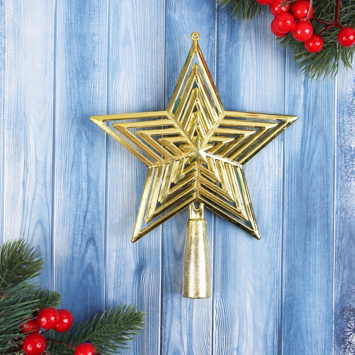 Наконечник Наконечник "Звезда объём колор" 18х14 см, золотисто-зелёный