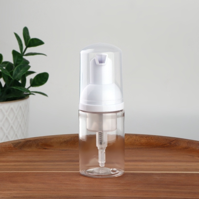 Бутылочка для хранения, с пенообразующим дозатором, 30 мл, цвет прозрачный/белый Бутылочка для хранения, с пенообразующим дозатором, 30 мл, цвет прозрачный/белый