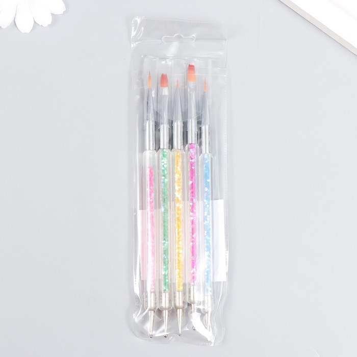 Инструменты для моделирования и придания формы с кистями Инструменты для моделирования и придания формы с кистями "Слюда" набор 5 шт 15 см