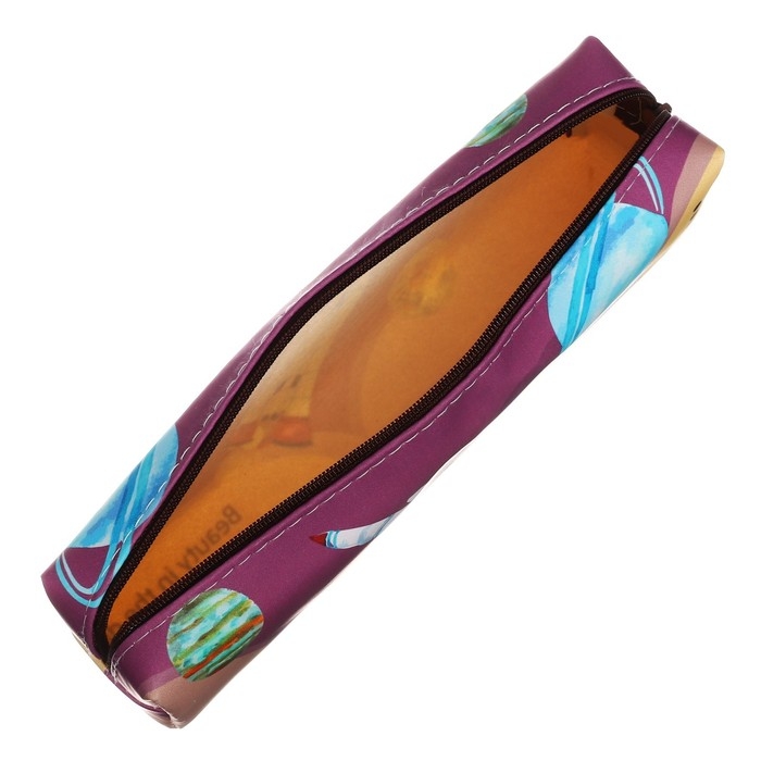 Пенал школьный Пенал школьный "Космос", на молнии, красный