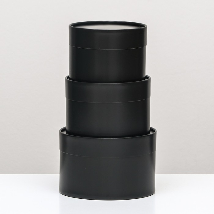 Набор шляпных коробок 3 в 1, черный, 16 х 10, 14 х 9, 13 х 8,5 см Набор шляпных коробок 3 в 1, черный, 16 х 10, 14 х 9, 13 х 8,5 см